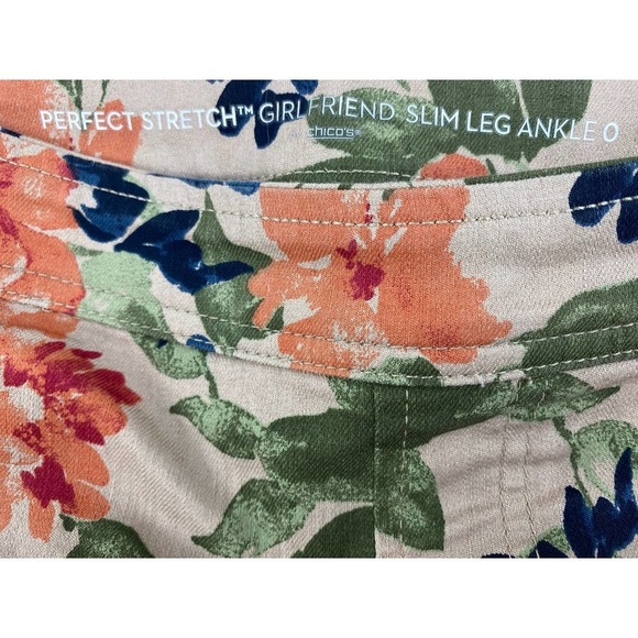 Chico's Women's 0 Tan Perfect Stretch Girlfriend Slim Ankle Jeans - Picture 5 of 7